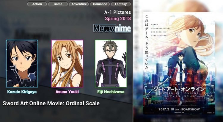 Sword Art Online Movie Ordinal Scale